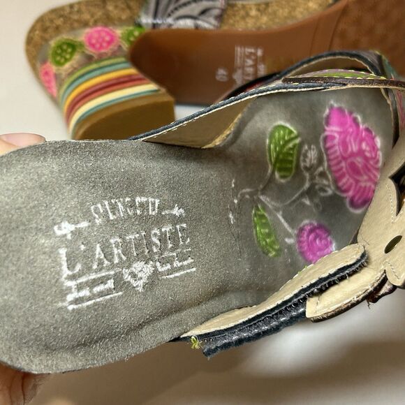 L'Artiste by Spring Step Womens Rossie-Grym Leather Heeled Sandals EU 40 US 9.5 - Picture 9 of 9